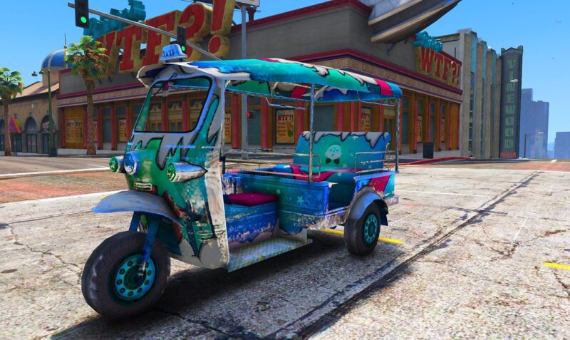 GTA 5 GTA 5 Mods Free Fire TukTuk Chirstmas Addon Vehicle Addon Ped inspired by %tags% | G5MODS