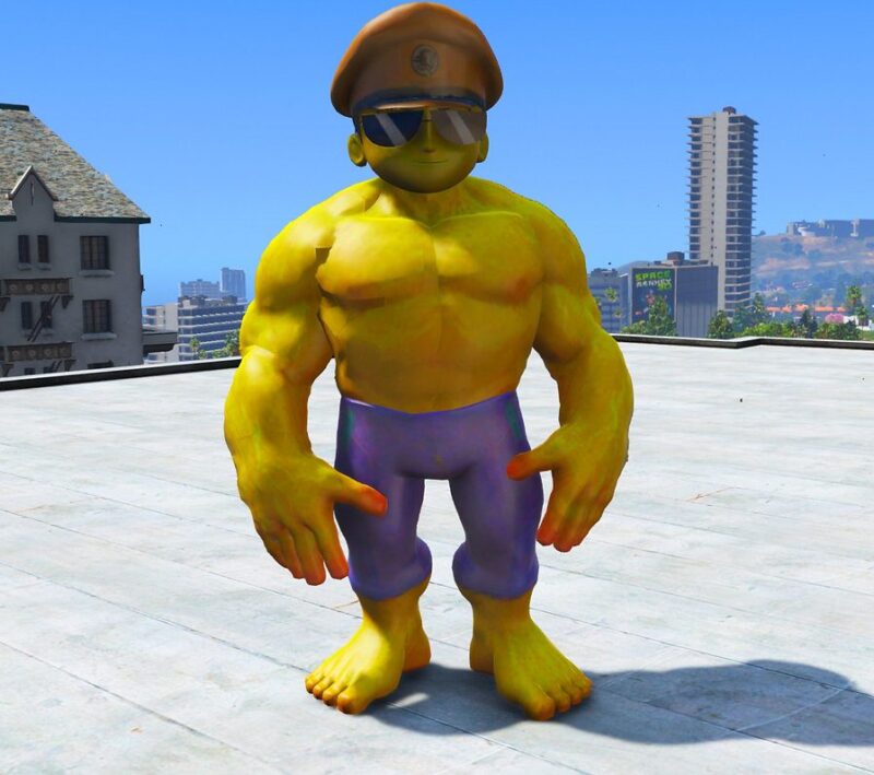 GTA 5 GTA 5 Mods Yellow Little Hulk Singham Addon Ped Addon Ped inspired by %tags% | G5MODS