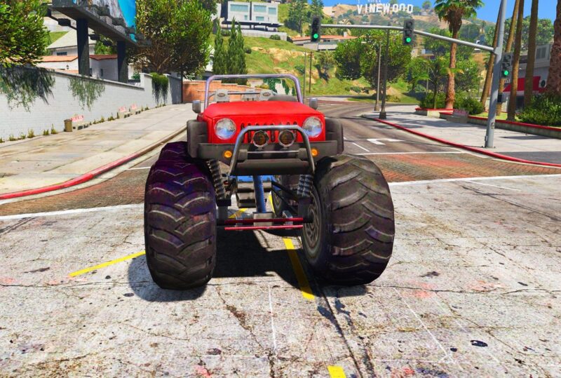 GTA 5 GTA 5 Mods Free Fire Red Monster Truck Addon Vehicle Addon Ped inspired by %tags% | G5MODS
