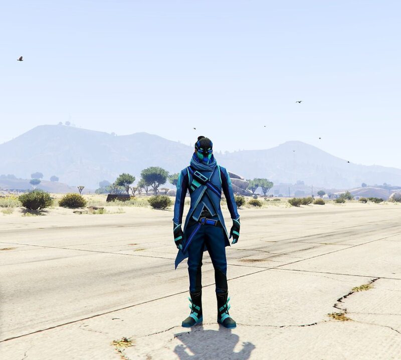 GTA 5 GTA 5 Mods Blue Spirit Free Fire Addon Ped inspired by %tags% | G5MODS