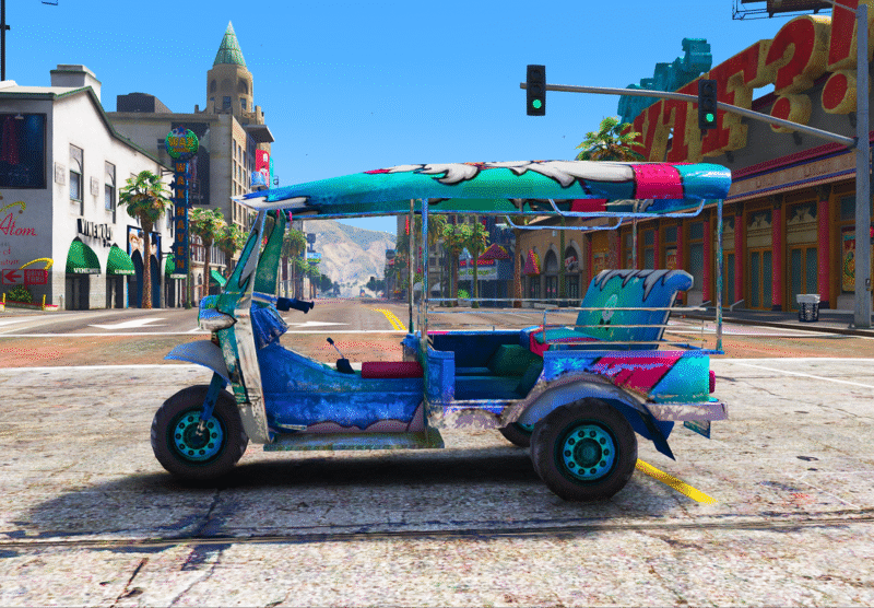 GTA 5 GTA 5 Mods Free Fire TukTuk Chirstmas Addon Vehicle Addon Ped inspired by %tags% | G5MODS