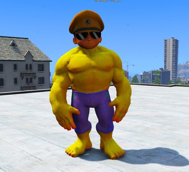 GTA 5 GTA 5 Mods Yellow Little Hulk Singham Addon Ped Addon Ped inspired by %tags% | G5MODS