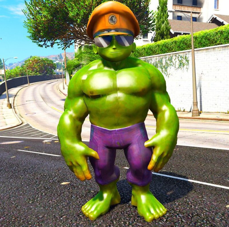 GTA 5 GTA 5 Mods Green Little Hulk Singham Addon Ped Addon Ped inspired by %tags% | G5MODS