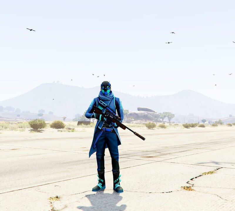 GTA 5 GTA 5 Mods Blue Spirit Free Fire Addon Ped inspired by %tags% | G5MODS