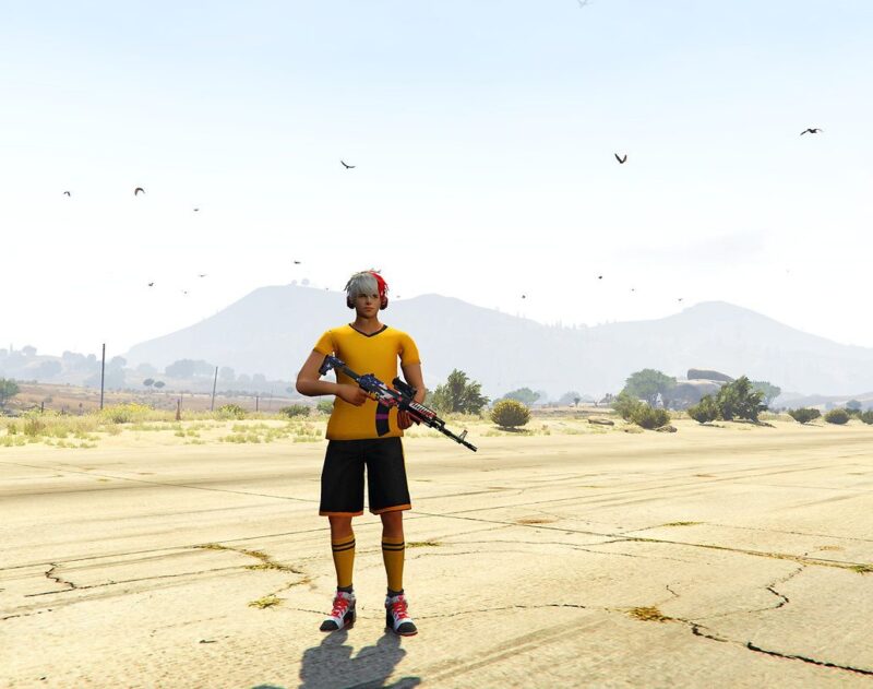 GTA 5 GTA 5 Mods Blue Spirit Free Fire Addon Ped inspired by %tags% | G5MODS
