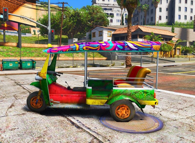 GTA 5 GTA 5 Mods Free Fire TukTuk Diwali Addon Vehicle Addon Ped inspired by %tags% | G5MODS