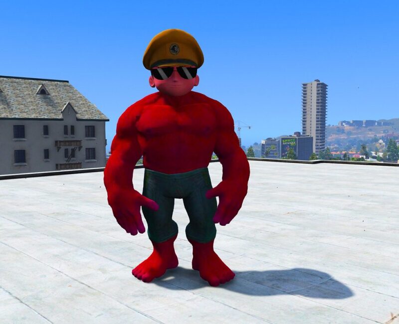 GTA 5 GTA 5 Mods Red Little Hulk Singham Addon Ped Addon Ped inspired by %tags% | G5MODS