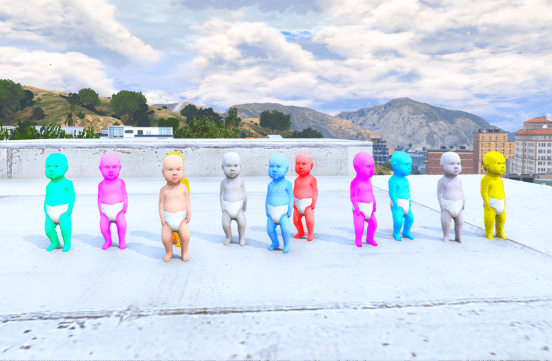 GTA 5 GTA 5 Mods 11 Baby Combo Pack Addon Ped inspired by %tags% | G5MODS