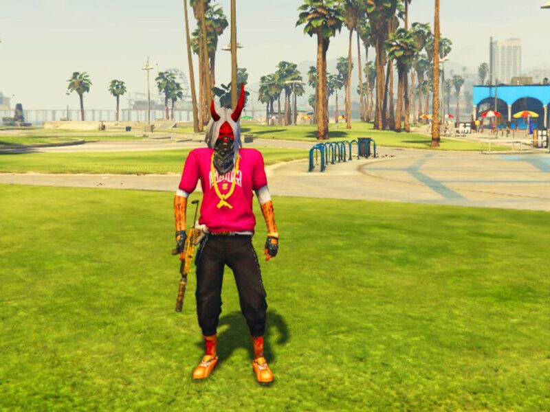 GTA 5 GTA 5 Zombie Samurai Mask with Season 2 Free Fire Addon Ped inspired by %tags% | G5MODS