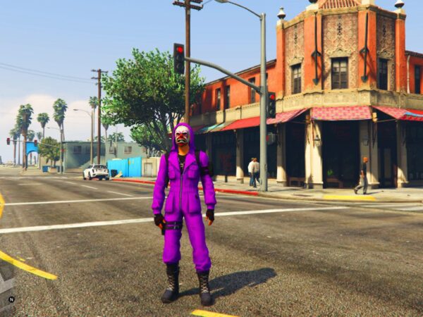 GTA 5 GTA 5 Mods Top Purple Criminal in Free Fire Addon Ped inspired by %tags% | G5MODS