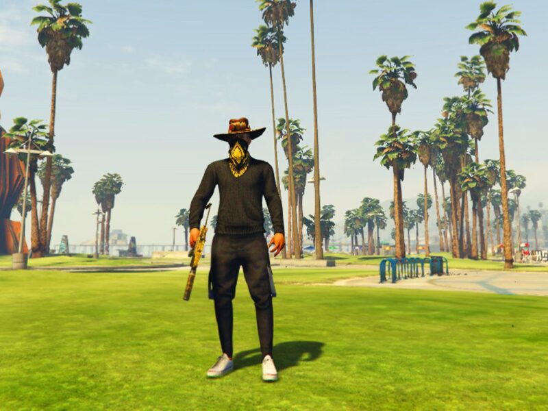 GTA 5 GTA 5 Mods Black T-Shirt Free Fire Addon Ped inspired by %tags% | G5MODS