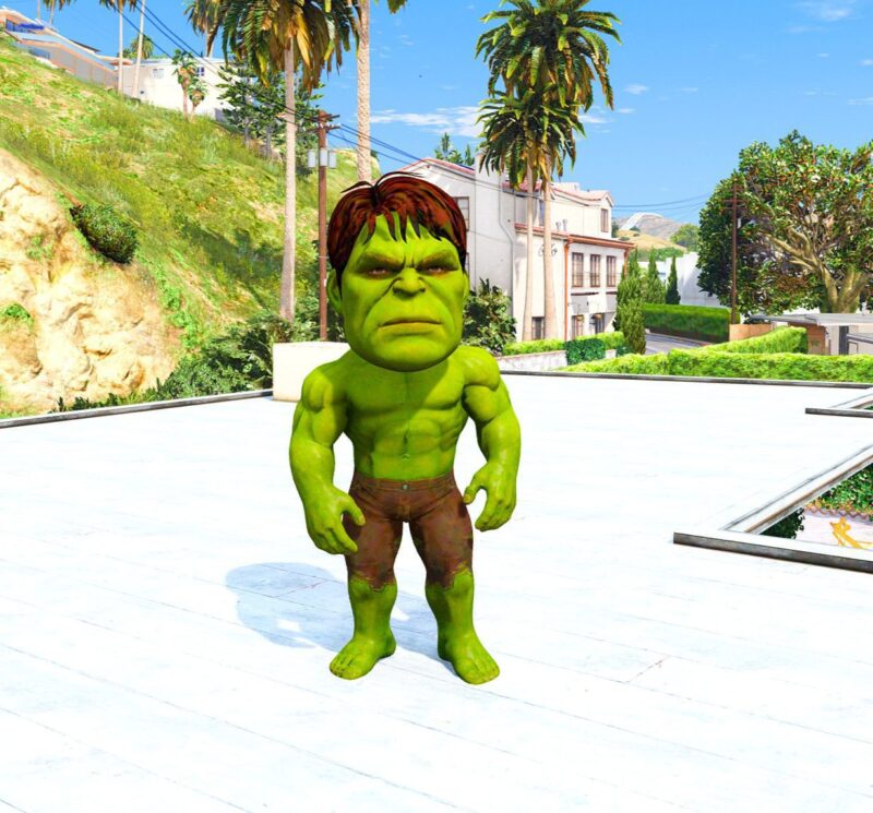 GTA 5 GTA 5 Mods Big Head Hulk Addon Ped inspired by %tags% | G5MODS