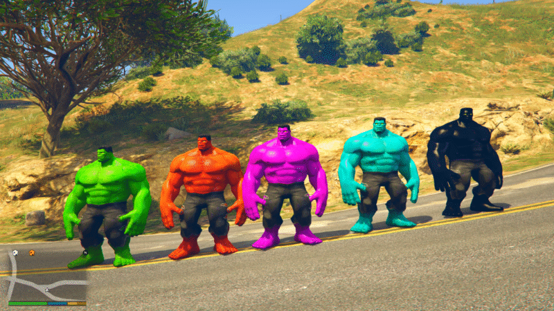 GTA 5 GTA 5 Mods Color Full Hulk AddonPeds Addon Ped inspired by %tags% | G5MODS