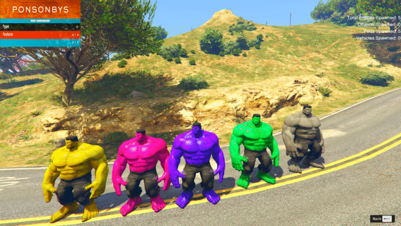 GTA 5 GTA 5 Mods Color Full Hulk AddonPeds Addon Ped inspired by %tags% | G5MODS
