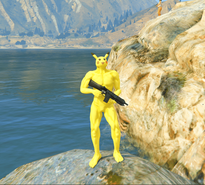 GTA 5 GTA 5 MODS Pikachu The BodyBuilder Addon Ped inspired by %tags% | G5MODS