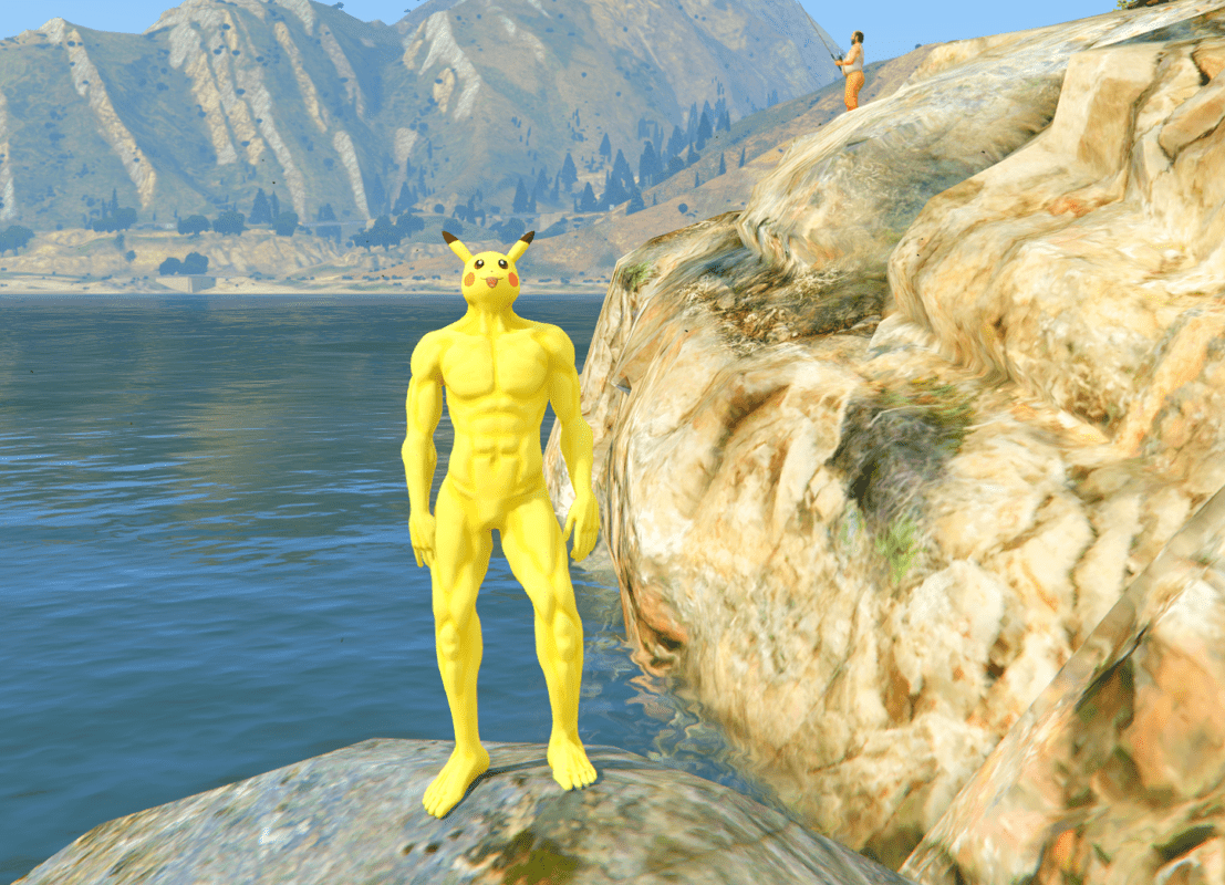 GTA 5 GTA 5 MODS Pikachu The BodyBuilder Addon Ped inspired by %tags% | G5MODS