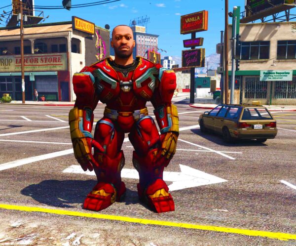 GTA 5 GTA 5 Mods Franklin Hulk Buster Indian bike driving 3d Addonped Addon Ped inspired by %tags% | G5MODS
