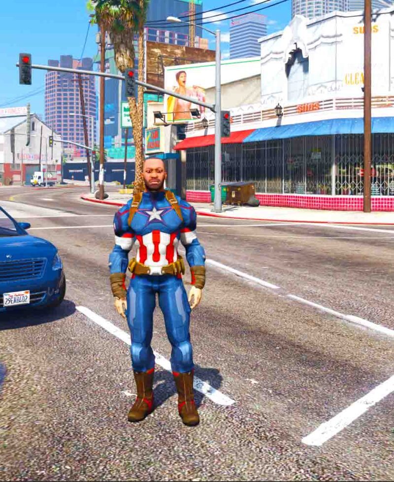 GTA 5 Gta 5 Mods franklin captain america  Indian bike driving 3d Addon Ped inspired by %tags% | G5MODS