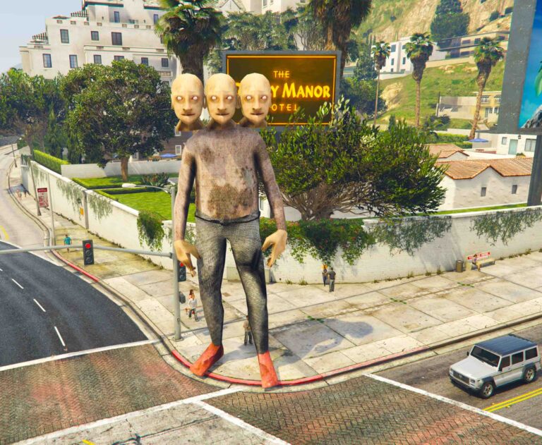 GTA 5 Mods 3 Head Grandpa Giant AddonPed