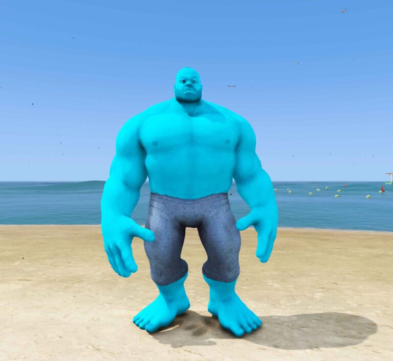 GTA 5 Mods Indian Bike Driving 3D Blue Hulk Addon Ped
