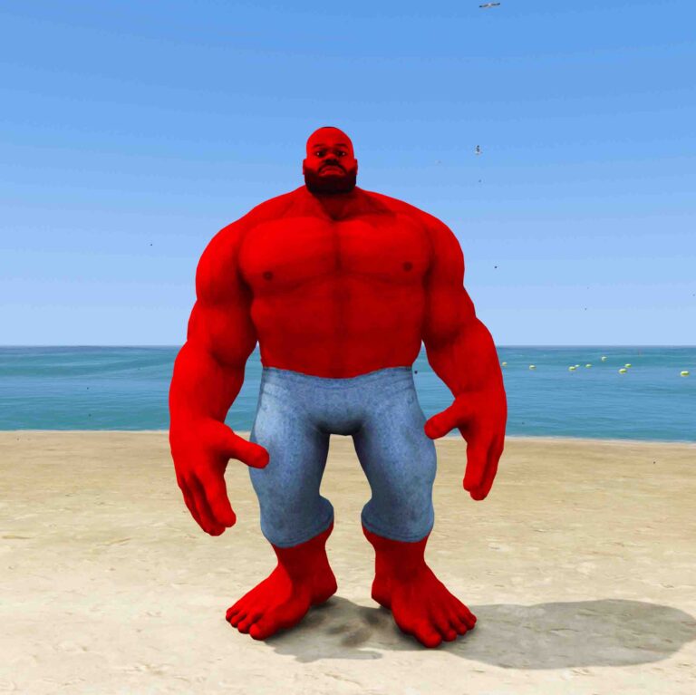 GTA 5 Mods Indian Bike Driving 3D Red Red Hulk Addon Ped