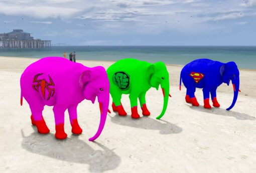 GTA 5 Mods Elephant Color Full addon Ped