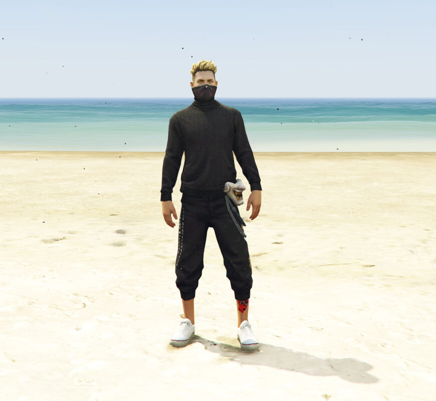 GTA 5 GTA 5 Mods Free Fire Black Mask Addonped Addon Ped inspired by %tags% | G5MODS