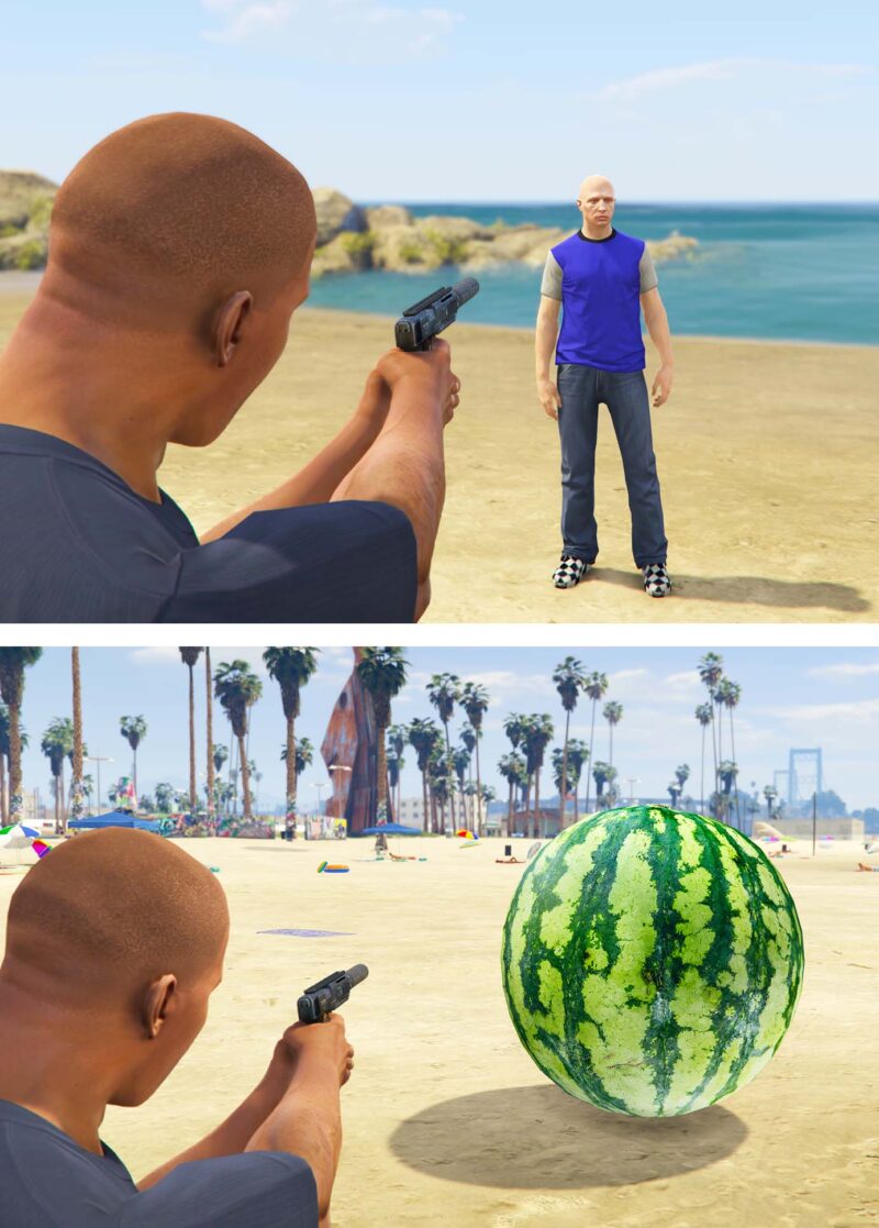 GTA 5 GTA 5 Mods watermelon with Script Addonprop Addon Ped inspired by %tags% | G5MODS