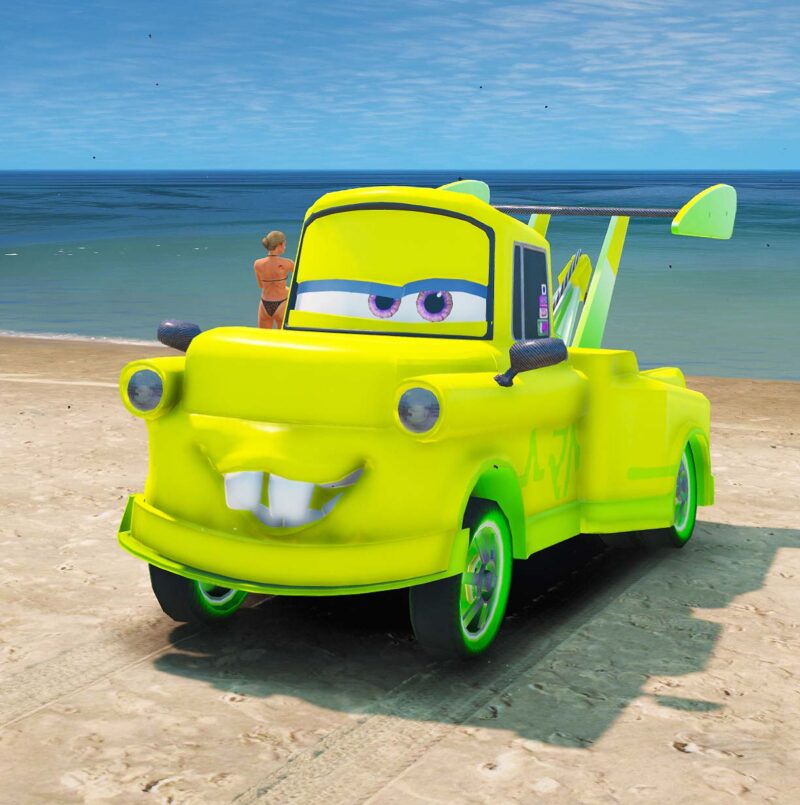GTA 5 GTA 5 Mods Super Green Tow Mater Addon Vehicle Addon Ped inspired by %tags% | G5MODS