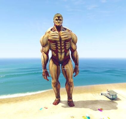 GTA 5 GTA 5 Mods Giant Armored Titan Addon Ped Addon Ped inspired by %tags% | G5MODS