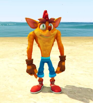 GTA 5 GTA 5 Mods Crash BandiCoot Addon Ped Addon Ped inspired by %tags% | G5MODS