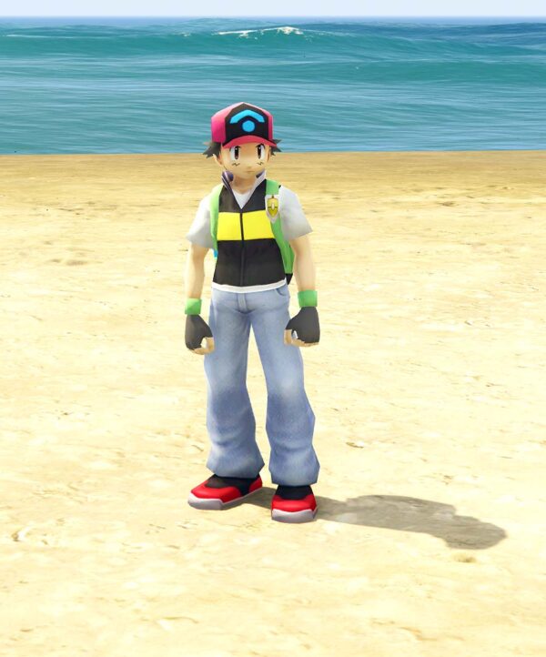 GTA 5 GTA 5 Mods ASH Ketchum Addon Ped Addon Ped inspired by %tags% | G5MODS