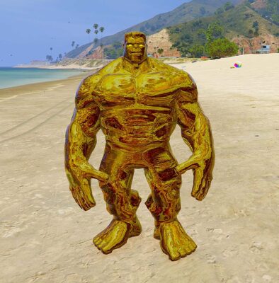GTA 5 Mods Golden Hulk Addon Ped + Fivem GTA 5 addon ped mod
