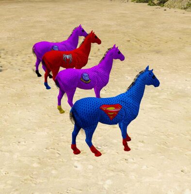 GTA 5 Mods Color Full Superhero Horse 8 Addon Peds GTA 5 addon ped mod