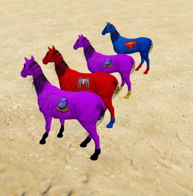 GTA 5 Mods Color Full Superhero Horse 8 Addon Peds GTA 5 addon ped mod