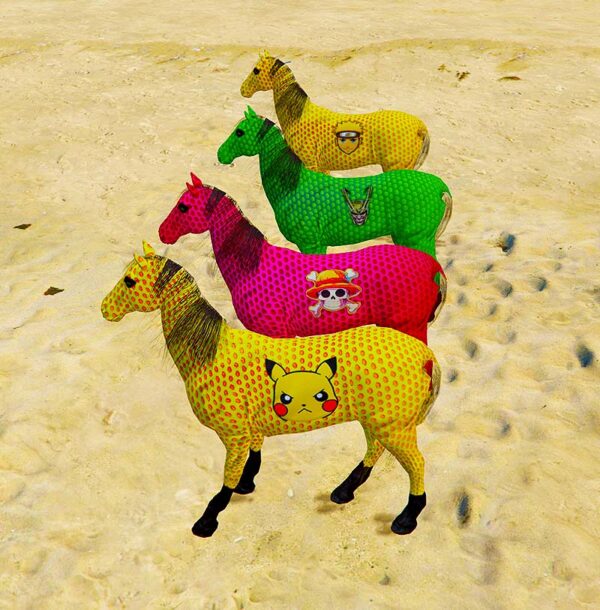 GTA 5 Mods Color Full Superhero Horse 5 Addon Peds GTA 5 addon ped mod
