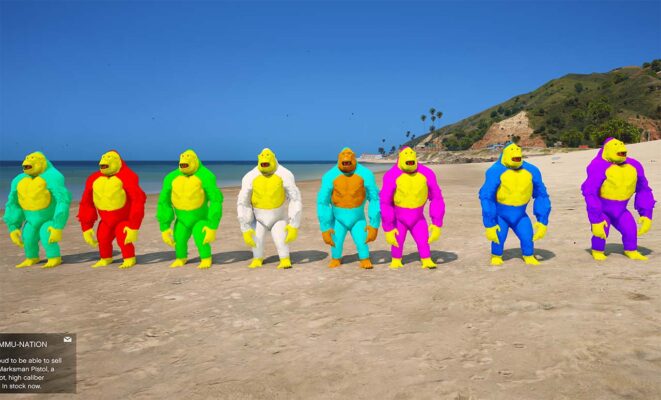 GTA 5 GTA 5 Mods Rainbow Gorillas Addon Peds Addon Ped inspired by Addon Peds | G5mods GTA 5 Mods Rainbow Gorillas Addon Peds GTA 5 addon ped mod