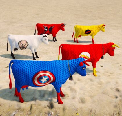 GTA 5 Mods Super Hero Cow Part 2 Addon Ped GTA 5 addon ped mod
