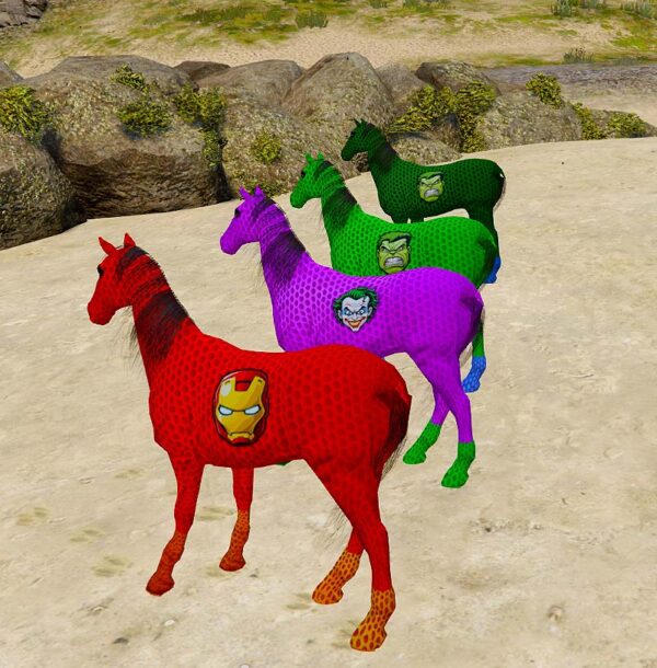 GTA 5 Mods Color Full Superhero Horse 3 Addon Peds GTA 5 addon ped mod