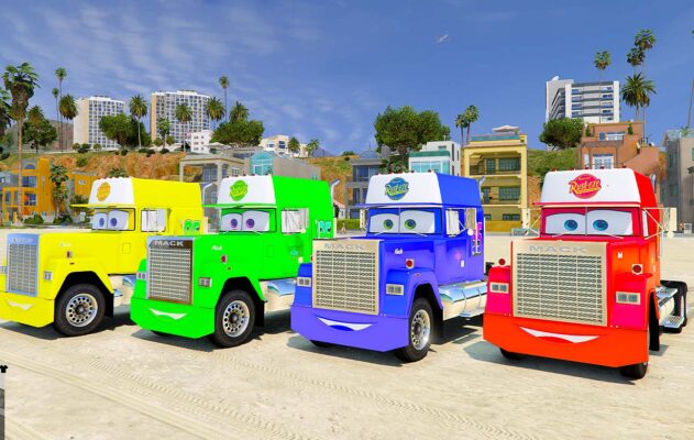 GTA 5 Mods Mcqueen MACK TRUCK Addon Vehicle GTA 5 addon ped mod