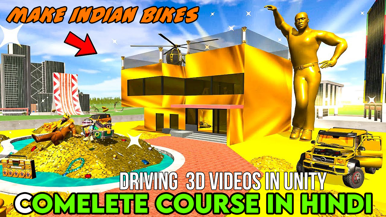 Make Indian Bikes Driving 3D Videos in Unity – Complete Paid Course in Hindi