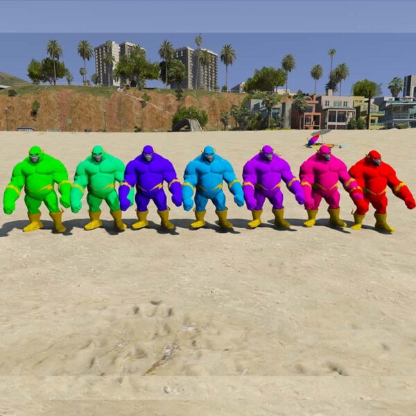 GTA 5 Mods ColorFull flash Gorilla Addon ped GTA 5 addon ped mod