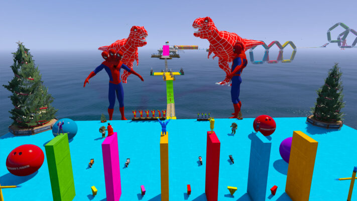GTA 5 Mods MEGA Ramp Car OF Spider World With All Peds And Prop GTA 5 addon ped mod