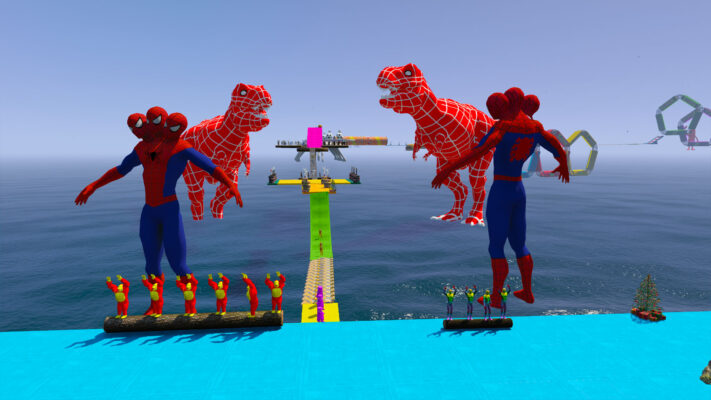 GTA 5 Mods MEGA Ramp Car OF Spider World With All Peds And Prop GTA 5 addon ped mod