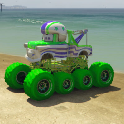 GTA 5 Mods Big Tow Mater Green Addon Vehicle GTA 5 addon ped mod
