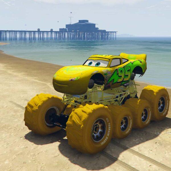 GTA 5 Mods Big Yellow McQueen Addon Vehicle GTA 5 addon ped mod