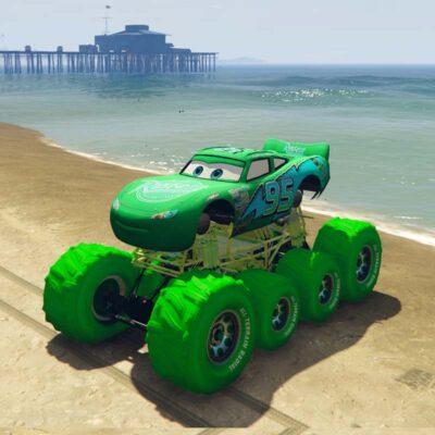 GTA 5 Mods Big Green McQueen Addon Vehicle GTA 5 addon ped mod