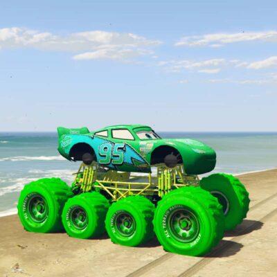 GTA 5 Mods Big Green McQueen Addon Vehicle GTA 5 addon ped mod